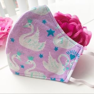 3/$25 Triple Layer Handmade Face Mask Swan Print
